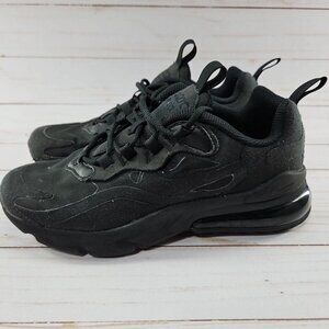 Nike Air Max 270 React Triple Black Athletic Shoes Size 4.5Y Womens 6 BQ0103-004
